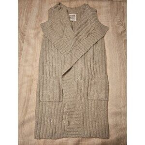 Ruehl No 925 Brown Open Front Sweater Vest Sz Xs Alpaca Wool Blend